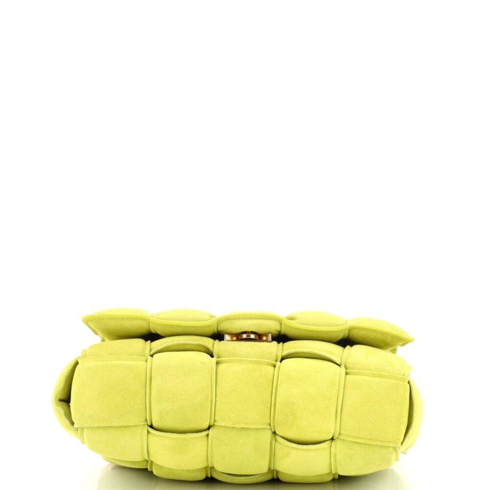Bottega Veneta Cassette Chain Crossbody Bag Padded Maxi Intrecciato Suede Yellow - Picture 4 of 6